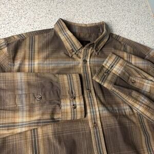 Prana Mens Long Sleeve 100% Organic Cotton Long Sleeve Flannel Style Shirt Large